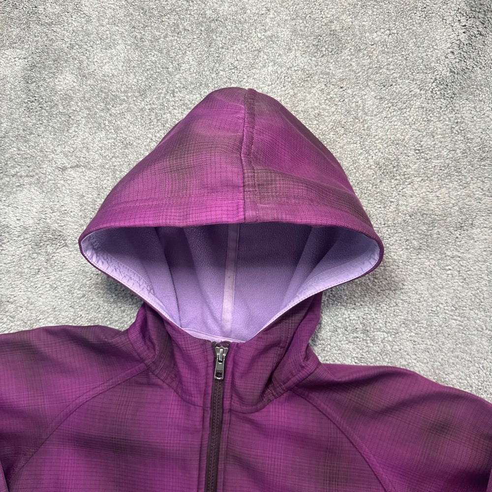 Patagonia Slopestyle Hoodie Womens Small Purple Plaid Jacket SoftShell 29861F9 - Picture 4 of 10